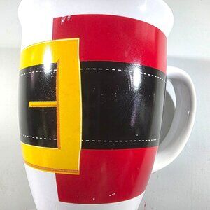 Santa Mug coffee cup Belt Royal Norfolk White Ceramic christmas holiday red